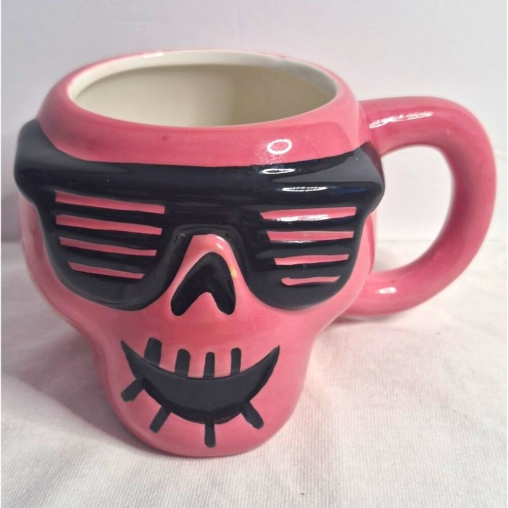 Hyde and EEK! Boutique Pink/Black Figural Novelty Mug, Microwave/Dishwasher Safe